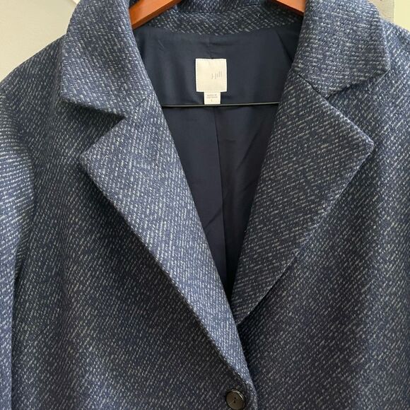 J. Jill Blue Patterned Winter Coat sz L NWOT - Picture 2 of 7